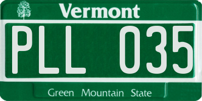 VT license plate PLL035