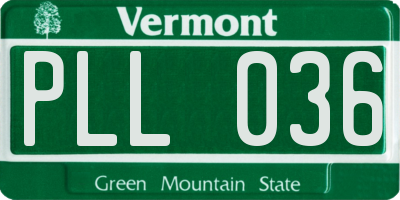 VT license plate PLL036