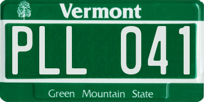 VT license plate PLL041