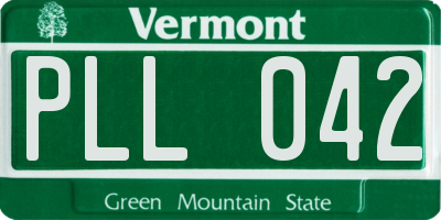 VT license plate PLL042