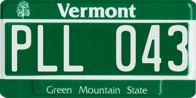 VT license plate PLL043