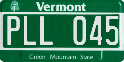 VT license plate PLL045