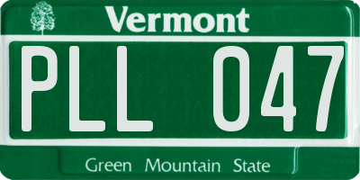 VT license plate PLL047