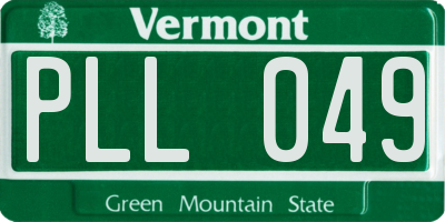 VT license plate PLL049
