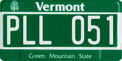 VT license plate PLL051