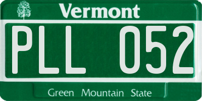 VT license plate PLL052