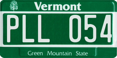 VT license plate PLL054