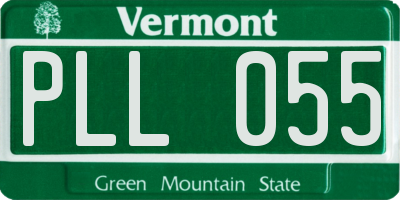 VT license plate PLL055