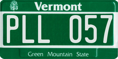 VT license plate PLL057