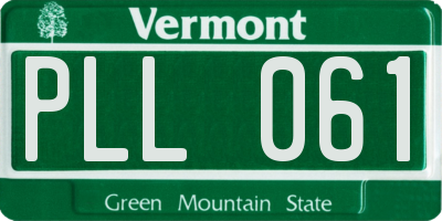 VT license plate PLL061