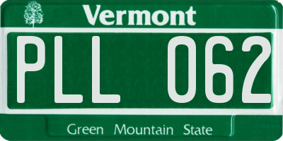 VT license plate PLL062