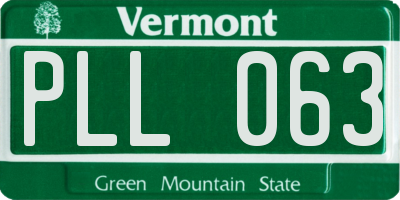 VT license plate PLL063