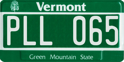 VT license plate PLL065