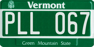 VT license plate PLL067