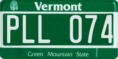 VT license plate PLL074