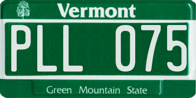 VT license plate PLL075