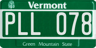 VT license plate PLL078