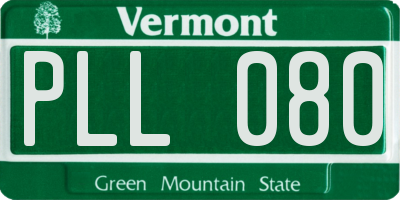 VT license plate PLL080