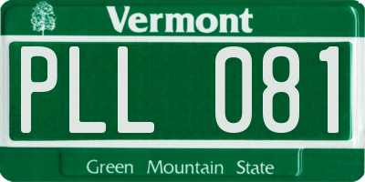 VT license plate PLL081