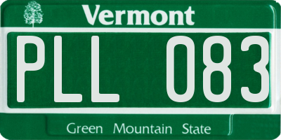 VT license plate PLL083