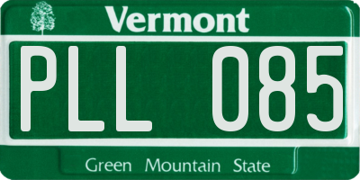 VT license plate PLL085