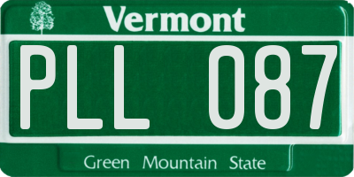 VT license plate PLL087