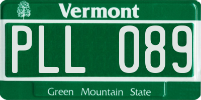 VT license plate PLL089
