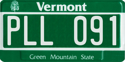 VT license plate PLL091