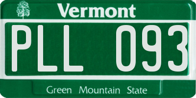 VT license plate PLL093