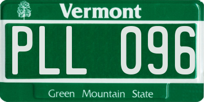 VT license plate PLL096