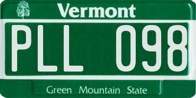 VT license plate PLL098