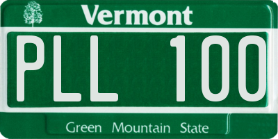 VT license plate PLL100