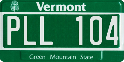 VT license plate PLL104