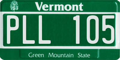 VT license plate PLL105