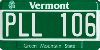 VT license plate PLL106