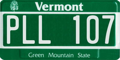 VT license plate PLL107