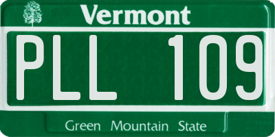 VT license plate PLL109