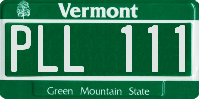 VT license plate PLL111
