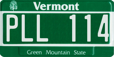 VT license plate PLL114