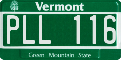 VT license plate PLL116