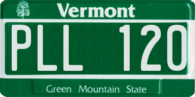 VT license plate PLL120