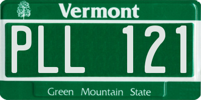 VT license plate PLL121
