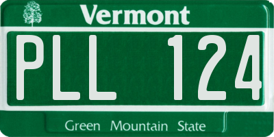 VT license plate PLL124