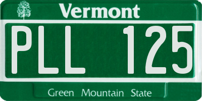 VT license plate PLL125