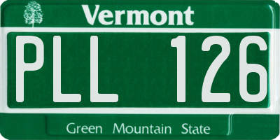 VT license plate PLL126