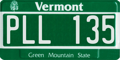 VT license plate PLL135
