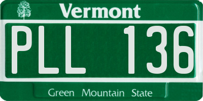 VT license plate PLL136