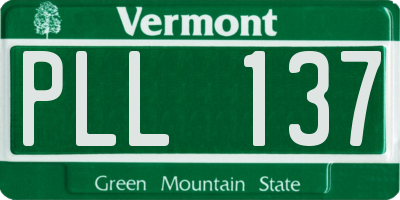 VT license plate PLL137