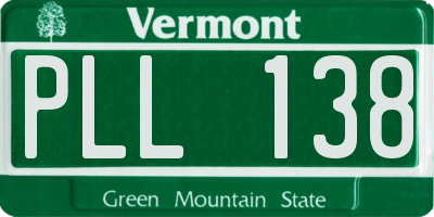 VT license plate PLL138