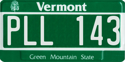 VT license plate PLL143
